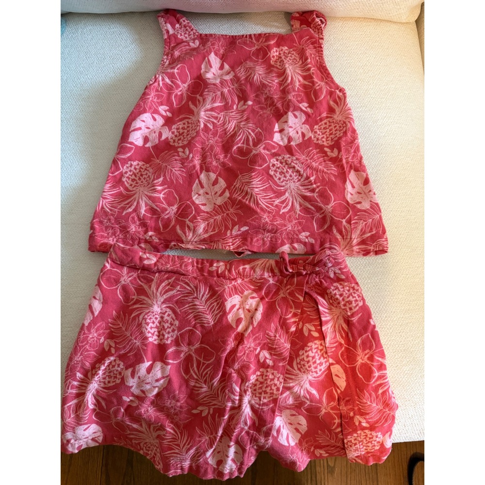 Vince Camuto Kids Girls Pink Tropical Pineapple Skort and Tank Set Size 10
